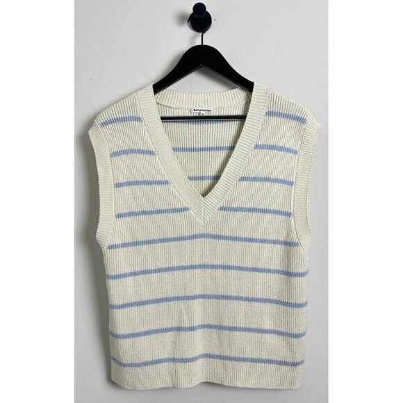 REFORMATION Janey Cotton Sweater Vest in Pablo Stripe Size Small - Picture 2 of 9